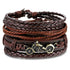 Armbandset Herren Bike Uniqal in Braun mit Motorrad Leder